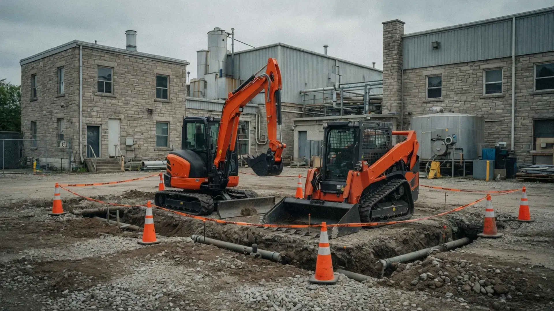 Downtown Guelph streetscape where aging pipes and rebuild work meet