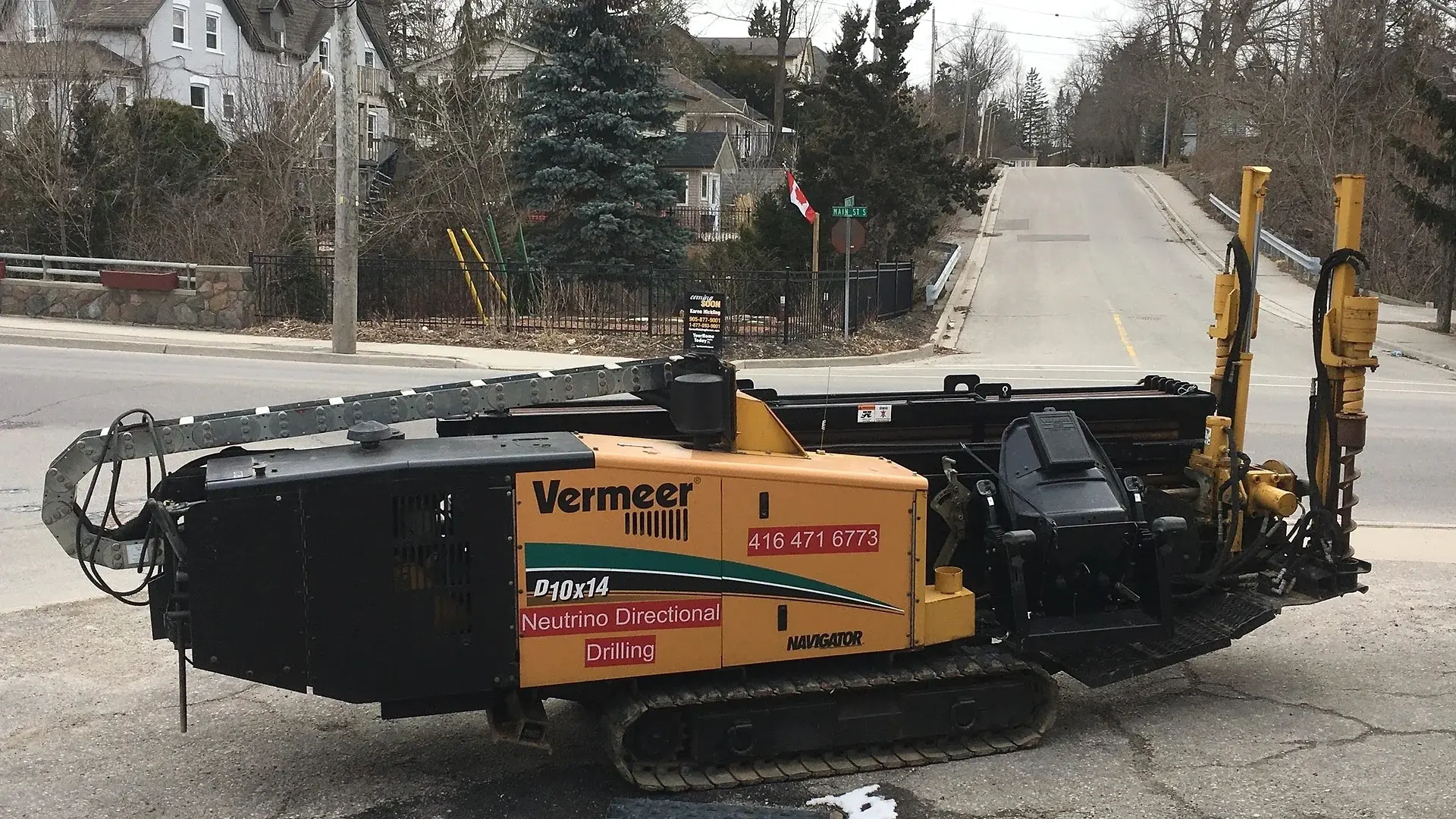 Directional drill equipment for industrial and arterial utility crossings in Guelph