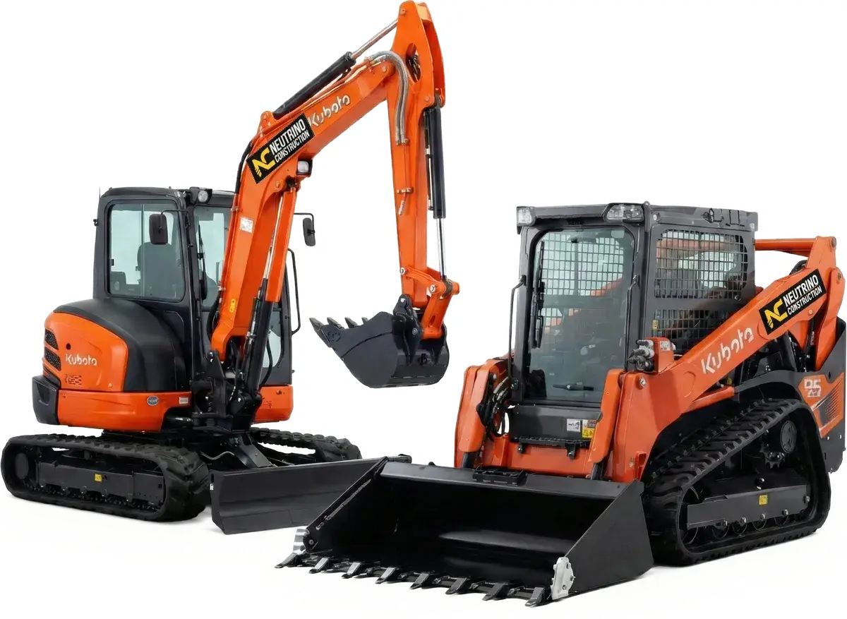 Excavation prepared for a tank set on a rural residential lot