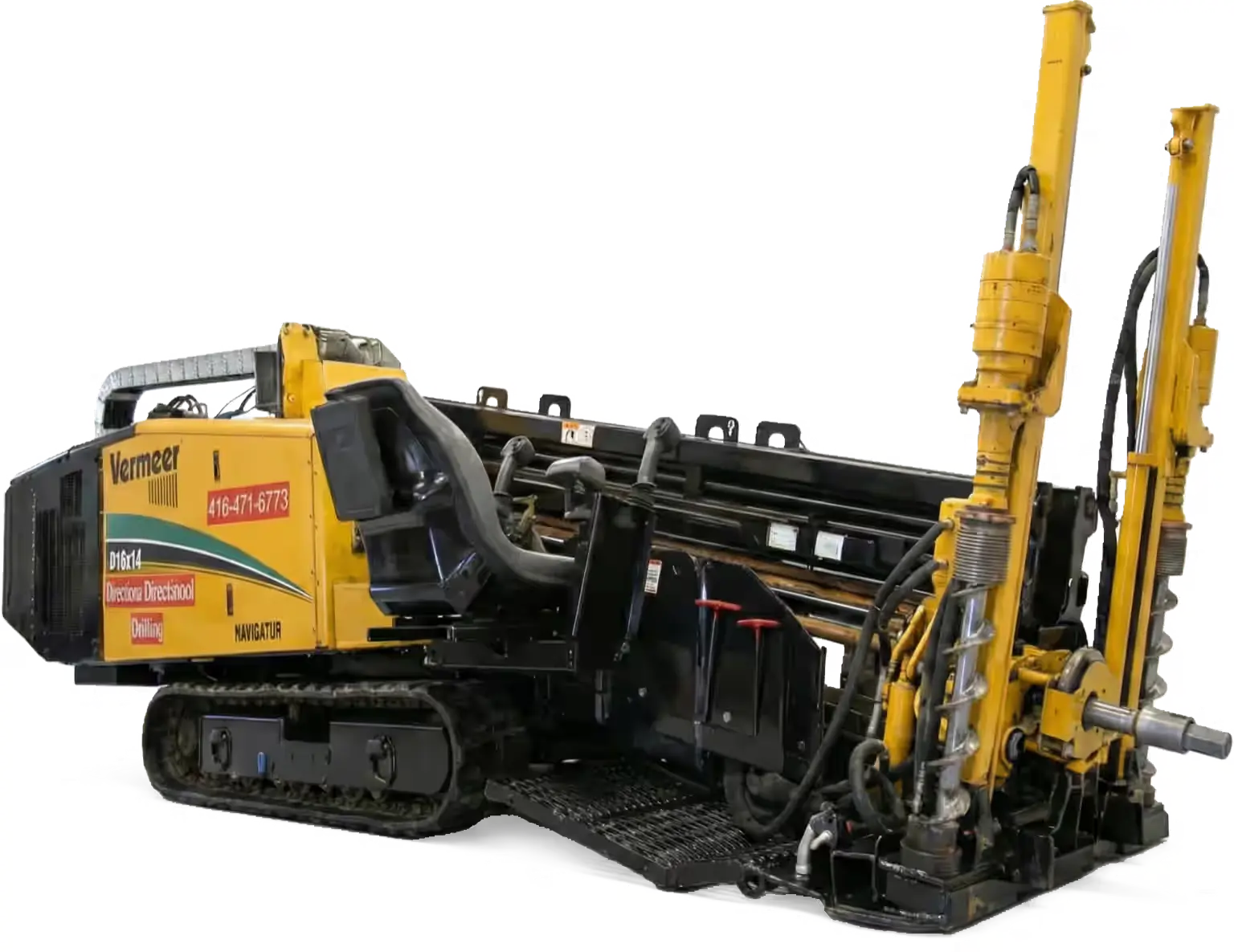 Directional drill setup for trenchless crossing under a roadway